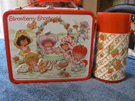 ebay strawberry shortcake metal lunch box 1981|strawberry shortcake lunch bag.